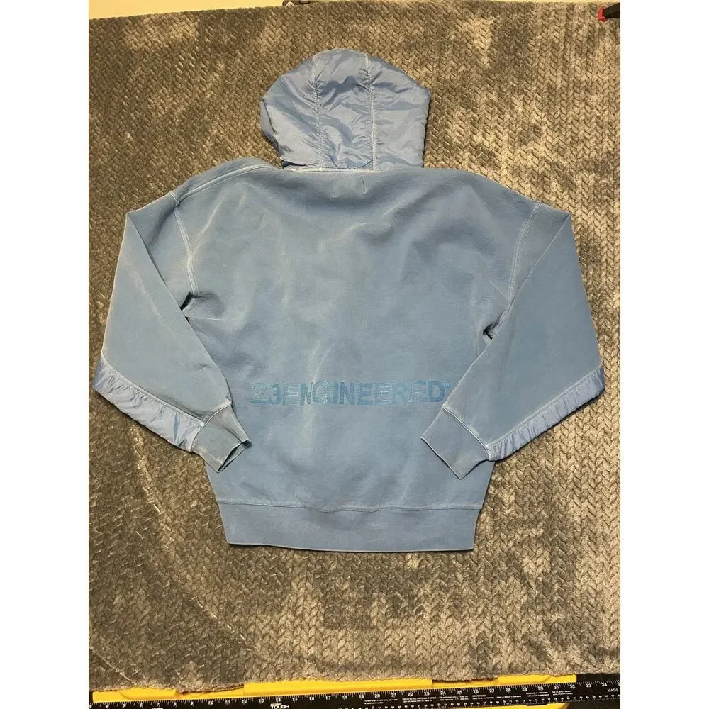 Jordan 23 Engineered Fleece Hoodie Men Large Blue Standard Fit Half-Zip Pullover